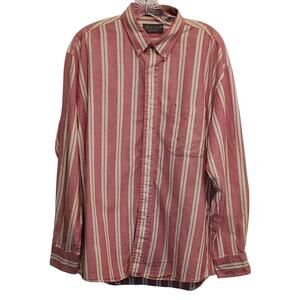 Lee Wright  Button Down Long Sleeve Striped Shirt Size Large